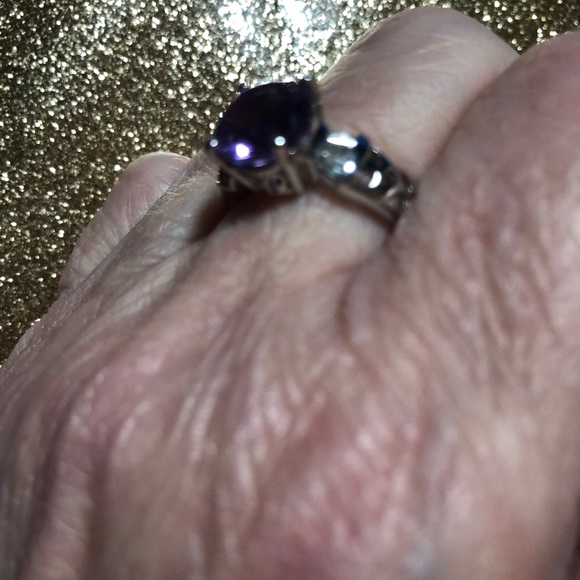 HOT SALE!!!!  RING AMETHYST & CZ 925 NWOT - Picture 2 of 4
